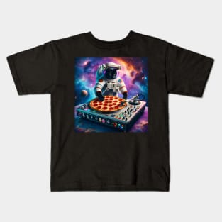 Dj Pizza Cat in Space Kids T-Shirt